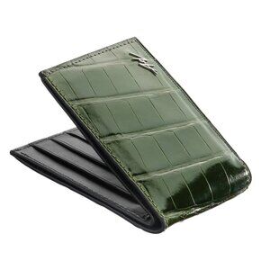 Handcrafted Luxury Wallet – Natural Alligator Leather - Avocado Color